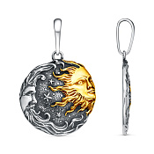 Подвеска Солнце и Луна из серебра