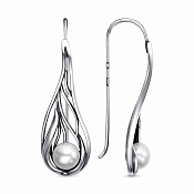 Серьги из серебра с жемчугом