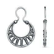 Серьги ажурные Калачи из серебра