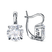 Серьги из серебра с фианитами