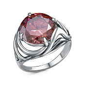 Кольцо винтажное из серебра с фианитом