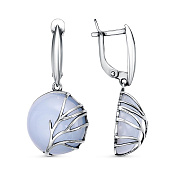 Серьги из серебра с иск. агатом