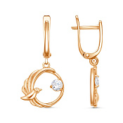 Серьги с подвесками Птицы бижутерия с фианитами