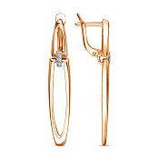 Серьги из золоченого серебра с фианитами