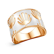 Кольцо Листики бижутерия с эмалью