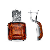 Серьги винтажные бижутерия с иск. янтарем