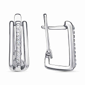 Серьги из серебра с фианитами