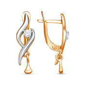 Серьги с подвесками бижутерия с фианитами