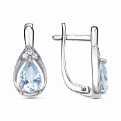 Серьги из серебра с топазами и фианитами
