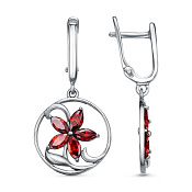 Серьги с подвесками Цветы бижутерия с фианитами