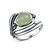 Кольцо винтажное бижутерия с иск. нефритом