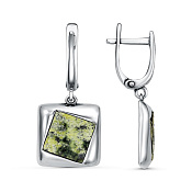 Серьги геометрические с подвесками бижутерия со змеевиком