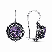 Серьги из серебра с иск. корундами