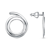 Серьги геометрические Спирали из серебра