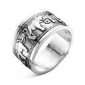 Кольцо Слоны из серебра
