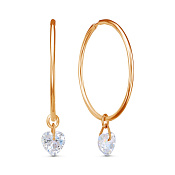 Серьги конго бижутерия с фианитами