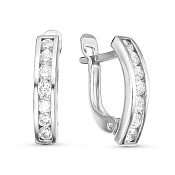 Серьги из серебра с фианитами