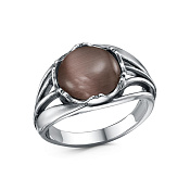 Кольцо из серебра с иск. кошачьим глазом