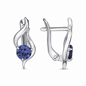 Серьги из серебра с иск. шпинелью