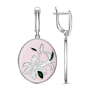 Серьги с подвесками Цветы бижутерия с эмалью