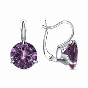 Серьги из серебра с фианитами