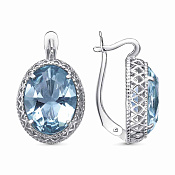 Серьги из серебра с горным хрусталем