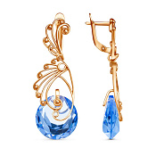 Серьги винтажные с подвесками бижутерия с ювелирным стеклом