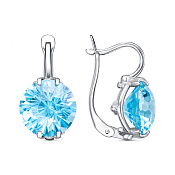 Серьги из серебра с фианитами