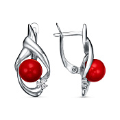 Серьги бижутерия с имитацией жемчуга и фианитами