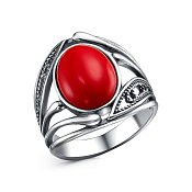 Кольцо ажурное винтажное бижутерия с иск. кораллом