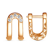 Серьги из золоченого серебра с фианитами