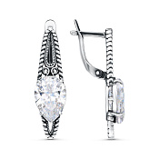 Серьги винтажные бижутерия с фианитами