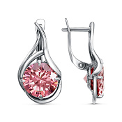 Серьги из серебра с фианитами