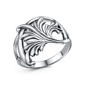 Кольцо Листик из серебра