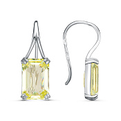 Серьги из серебра с синтетическим кварцем