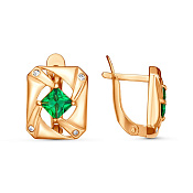 Серьги бижутерия с иск. шпинелью и ювелирным стеклом