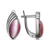 Серьги бижутерия с иск. кошачьим глазом