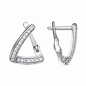 Серьги из серебра с фианитами