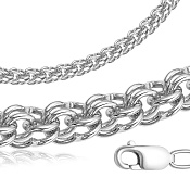 Цепочка из серебра, без покрытия, плетение Бисмарк, ширина 7,5 мм