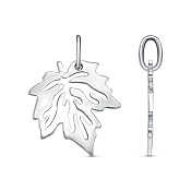 Подвеска Кленовый Лист из серебра