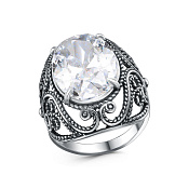 Кольцо ажурное винтажное бижутерия с фианитом