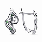 Серьги бижутерия с иск. шпинелью