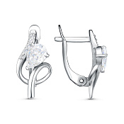 Серьги из серебра с фианитами