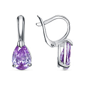 Серьги из серебра с фианитами