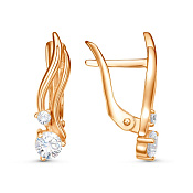 Серьги из золоченого серебра с фианитами