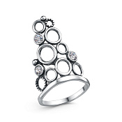 Кольцо геометрическое широкое бижутерия с ювелирным стеклом