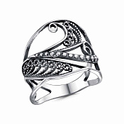Кольцо ажурное из серебра