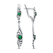 Серьги длинные с подвесками бижутерия с иск. шпинелью