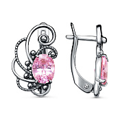 Серьги ажурные винтажные бижутерия с фианитами