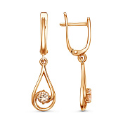 Серьги с подвесками бижутерия с фианитами